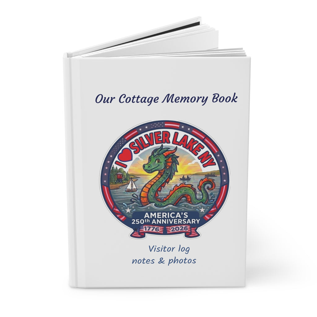 Cottage Memory Hardcover Journal — "I  Silver Lake NY"  Memory Book for Notes & Photos