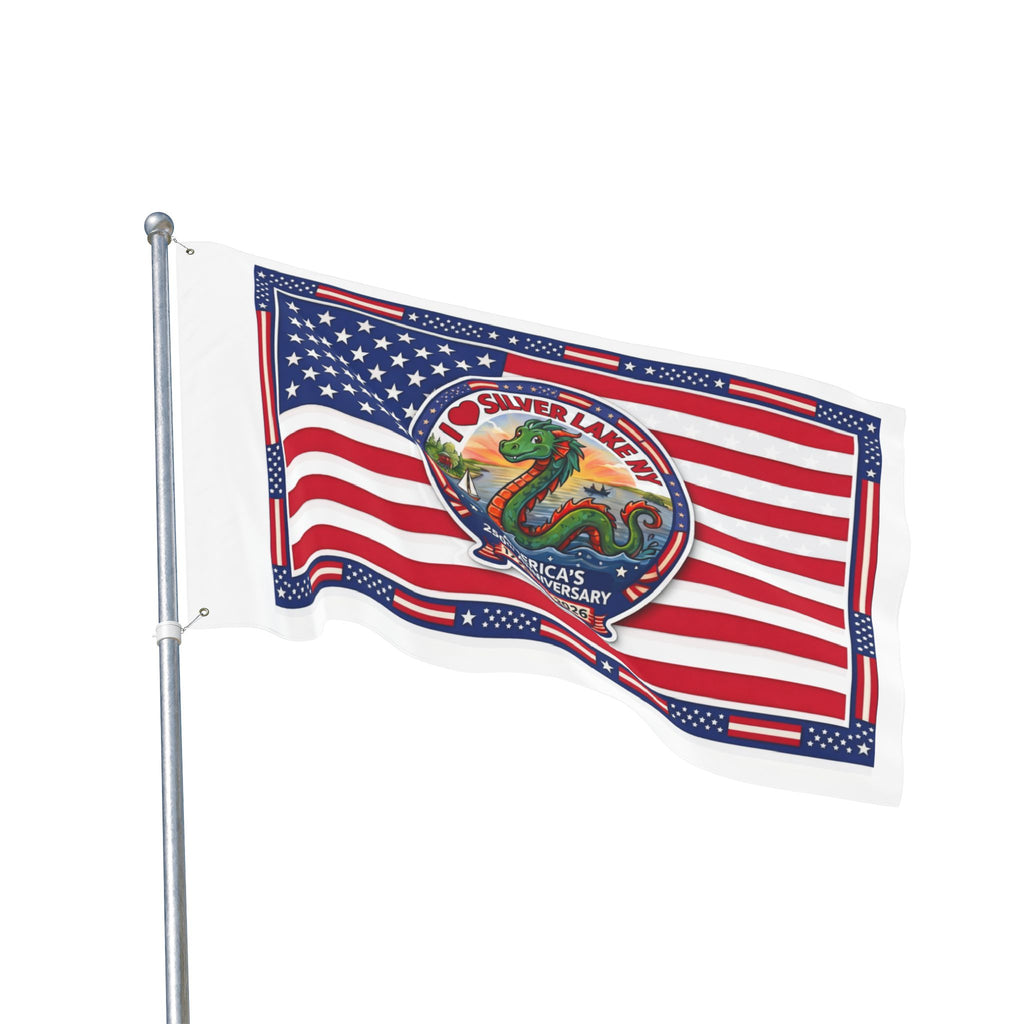 Silver Lake NY 250th Anniversary Double-Sided American Flag — Patriotic Outdoor Banner