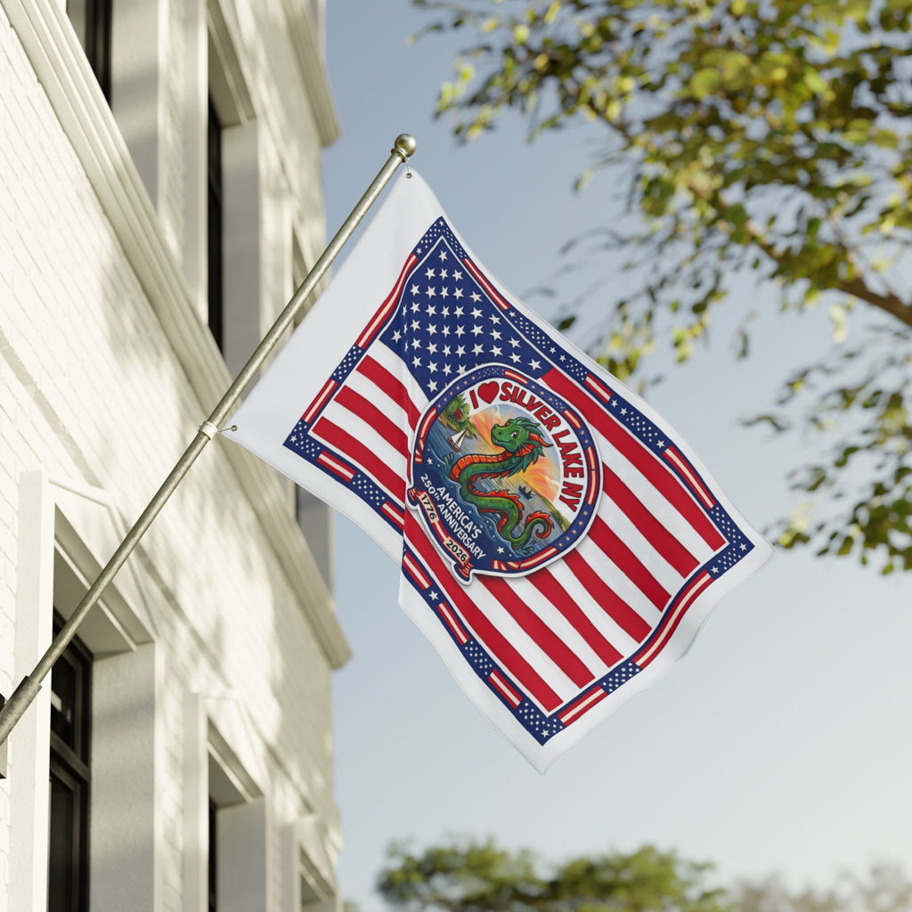 Silver Lake NY 250th Anniversary Double-Sided American Flag — Patriotic Outdoor Banner